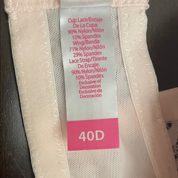No Boundaries Soft Pink Lace Bra 40D - Picture 3 of 7
